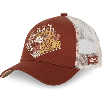 Cappellino trucker marrone e beige GUE di Von Dutch