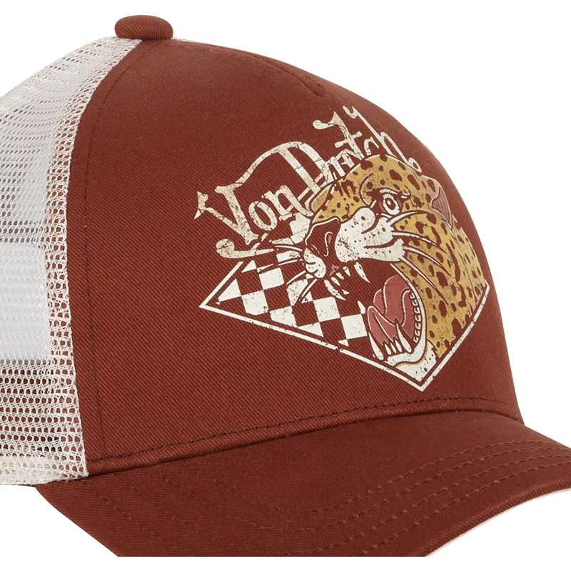 cappellino-trucker-marrone-e-beige-gue-di-von-dutch