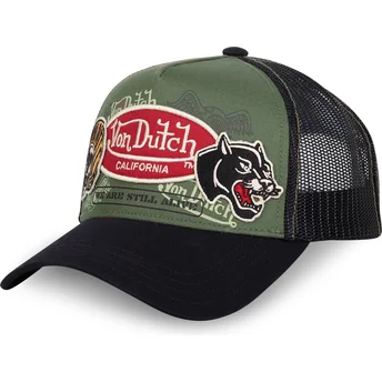 Czapka trucker zielono-czarna PATCHES05 od Von Dutch
