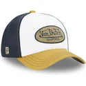 cappellino-trucker-bianco-nero-e-giallo-terry04-di-von-dutch