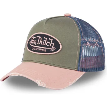 Czapka trucker zielono-niebiesko-różowa USED 03 od Von Dutch