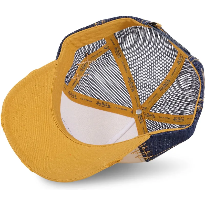 cappellino-trucker-beige-blu-e-giallo-used-05-di-von-dutch
