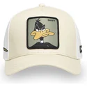 cappello-snapback-beige-e-bianco-con-visiera-curva-pato-lucas-loo11-daf2-looney-tunes-di-capslab