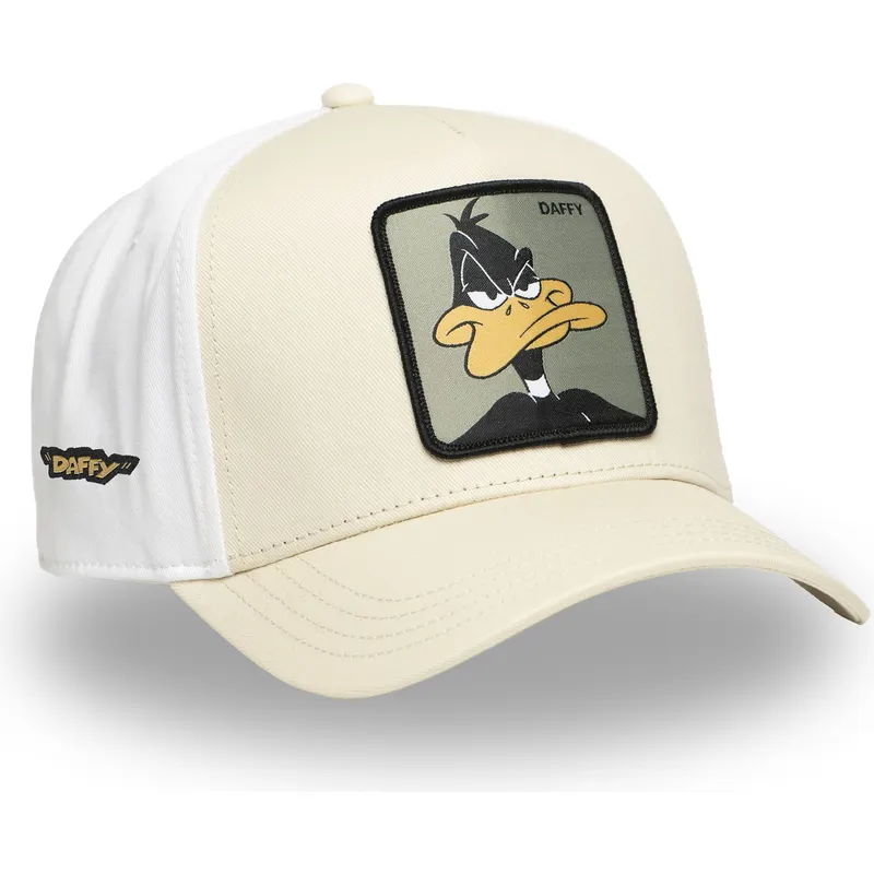 cappellino-curvo-beige-e-bianco-snapback-daffy-duck-loo11-daf2-looney-tunes-di-capslab