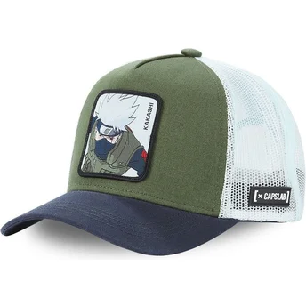 Czapka trucker zielona, biała i niebieska dla dzieci Kakashi Hatake KID_KAK1 Naruto od Capslab