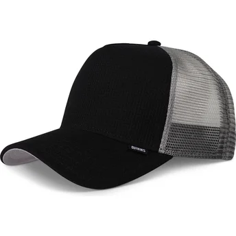 Czapka trucker czarna i szara HFT Waffle Jersey od Djinns