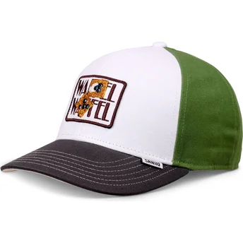 Djinns Waffle Food vit, grön och svart snapback böjd keps för barn