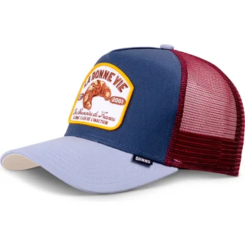 Cappellino trucker blu navy e rosso Croissant HFT La Bonne Vie 2 di Djinns
