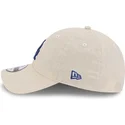beige-verstellbare-curved-cap-mit-blauem-logo-9twenty-linen-spring-training-fan-pack-2025-der-los-angeles-dodgers-mlb-von-new-er