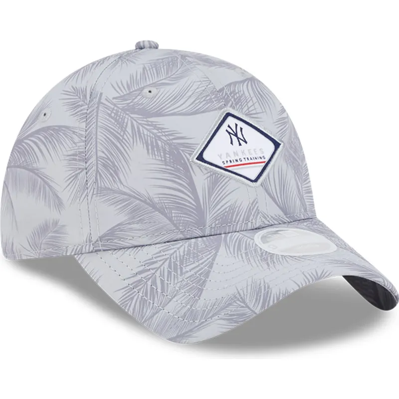 cappellino-curvo-grigio-regolabile-da-donna-9twenty-leaf-open-back-spring-training-fan-pack-2025-dei-new-york-yankees-mlb-di-new
