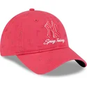 berretto-rosa-con-visiera-curva-regolabile-per-donna-9twenty-pattern-spring-training-fan-pack-2025-dei-new-york-yankees-mlb-di-n