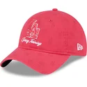 new-era-curved-brim-women-9twenty-pattern-spring-training-fan-pack-2025-los-angeles-dodgers-mlb-pink-adjustable-cap