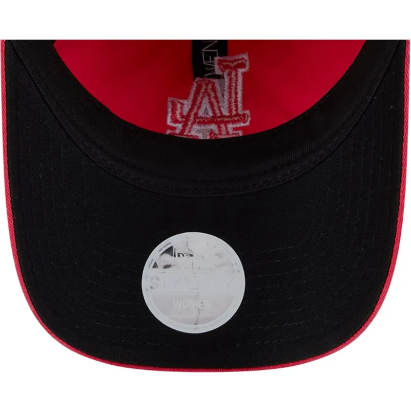 gebogene-rosa-verstellbare-damenkappe-9twenty-pattern-spring-training-fan-pack-2025-der-los-angeles-dodgers-mlb-von-new-era