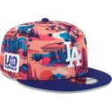 mehrfarbige-flache-snapback-kappe-9fifty-printed-spring-training-fan-pack-2025-der-los-angeles-dodgers-mlb-von-new-era