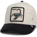 cappello-curvo-beige-e-nero-snapback-scorpione-deadly-lethal-linen-rugged-comfort-the-farm-di-goorin-bros