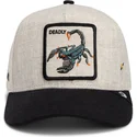 gorra-curva-beige-e-nera-snapback-scorpione-deadly-lethal-linen-rugged-comfort-the-farm-di-goorin-bros