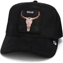 gorra-trucker-nera-buey-dead-the-suede-skull-global-core-micro-suede-the-farm-di-goorin-bros