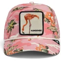 rosafarbene-gebogene-snapback-kappe-flamingo-schwimmring-floater-randy-souse-git-salty-rim-the-farm-von-goorin-bros