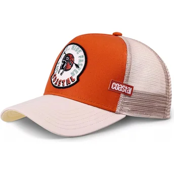 Casquette trucker orange et beige Live Fast Ride Faster HFT Coastal