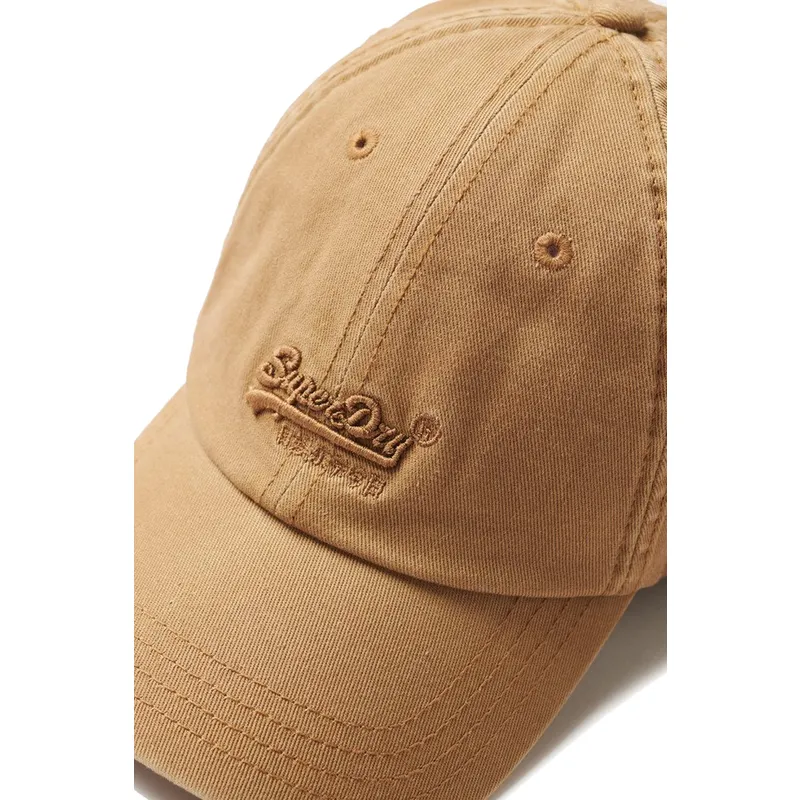 verstellbare-braune-vintage-stickerei-kappe-light-sand-von-superdry