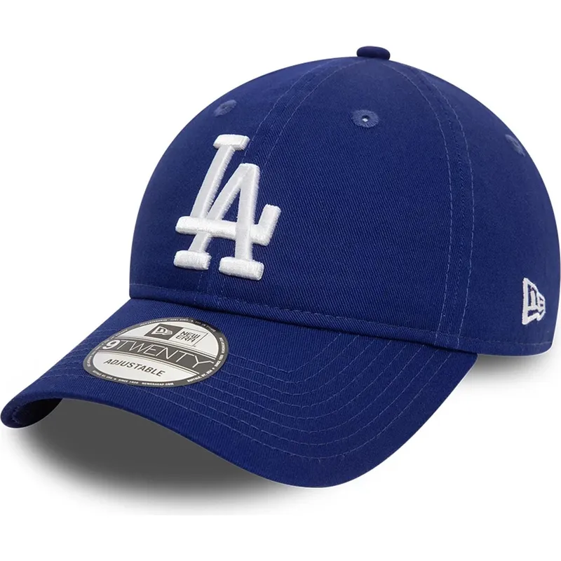 blaue-verstellbare-curved-cap-9twenty-league-essential-der-los-angeles-dodgers-mlb-von-new-era