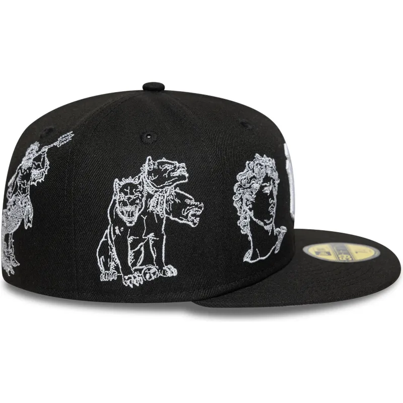 schwarze-enganliegende-59fifty-flatcap-mythical-der-new-york-yankees-mlb-von-new-era