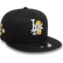 schwarze-flache-snapback-kappe-9fifty-floral-der-los-angeles-dodgers-mlb-von-new-era