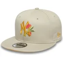 beige-flache-snapback-kappe-9fifty-floral-new-york-yankees-mlb-von-new-era
