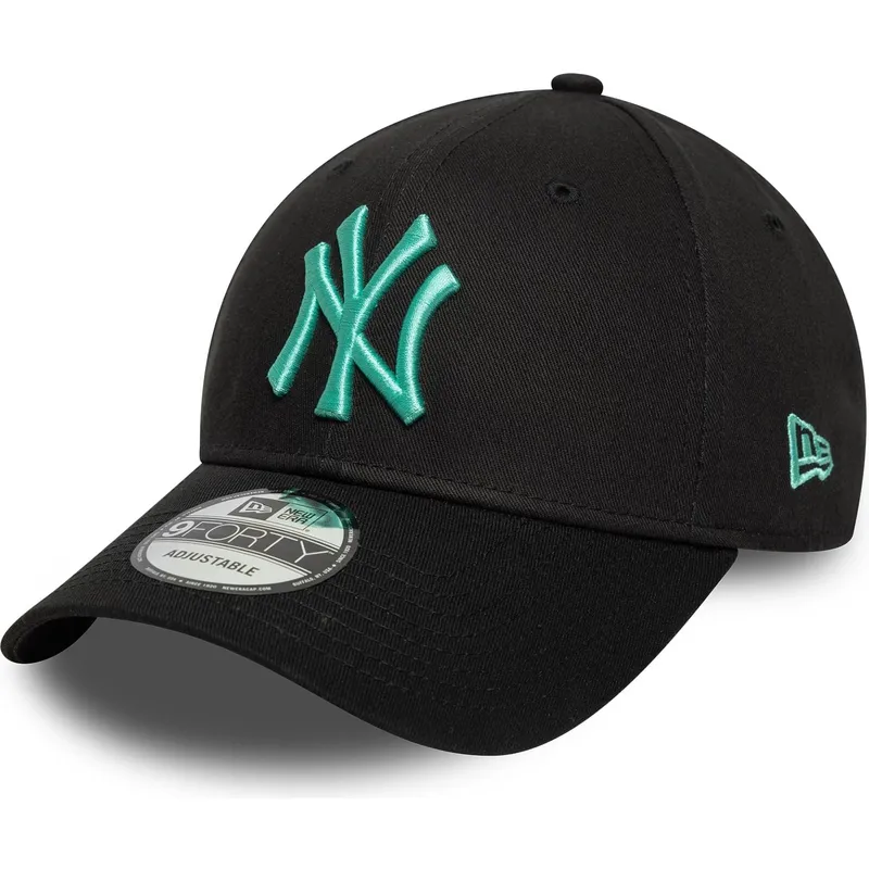 schwarze-verstellbare-curved-cap-mit-blauem-logo-9forty-league-essential-der-new-york-yankees-mlb-von-new-era