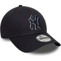 verstellbare-marineblaue-9forty-team-outline-kappe-mit-gebogenem-schirm-und-marineblauem-logo-der-new-york-yankees-mlb-von-new-e