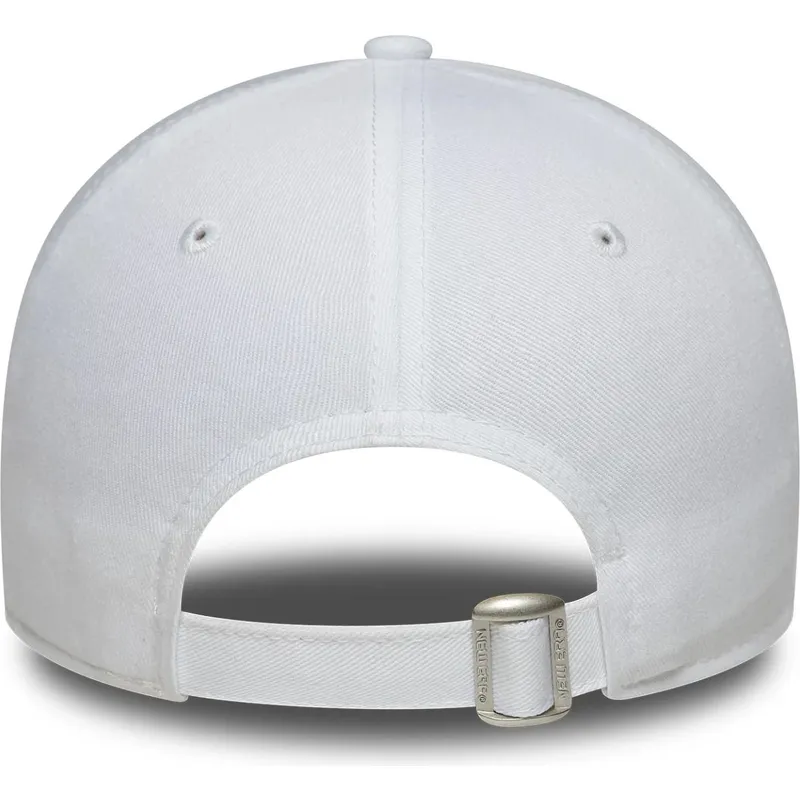 weisse-verstellbare-curved-cap-fur-damen-mit-violettem-logo-9forty-league-essential-der-new-york-yankees-mlb-von-new-era