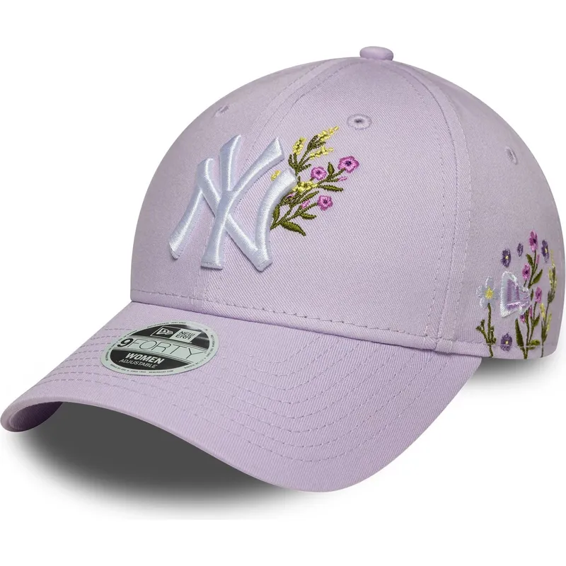violette-verstellbare-curved-cap-fur-damen-9forty-floral-icon-der-new-york-yankees-mlb-von-new-era