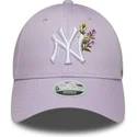violette-verstellbare-curved-cap-fur-damen-9forty-floral-icon-der-new-york-yankees-mlb-von-new-era