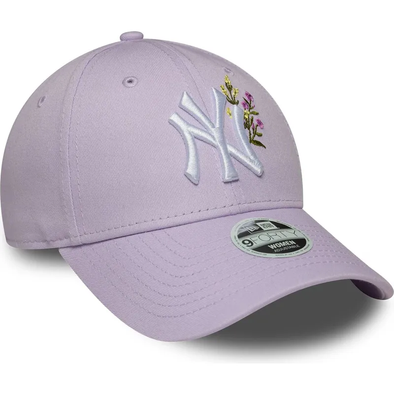 violette-verstellbare-curved-cap-fur-damen-9forty-floral-icon-der-new-york-yankees-mlb-von-new-era