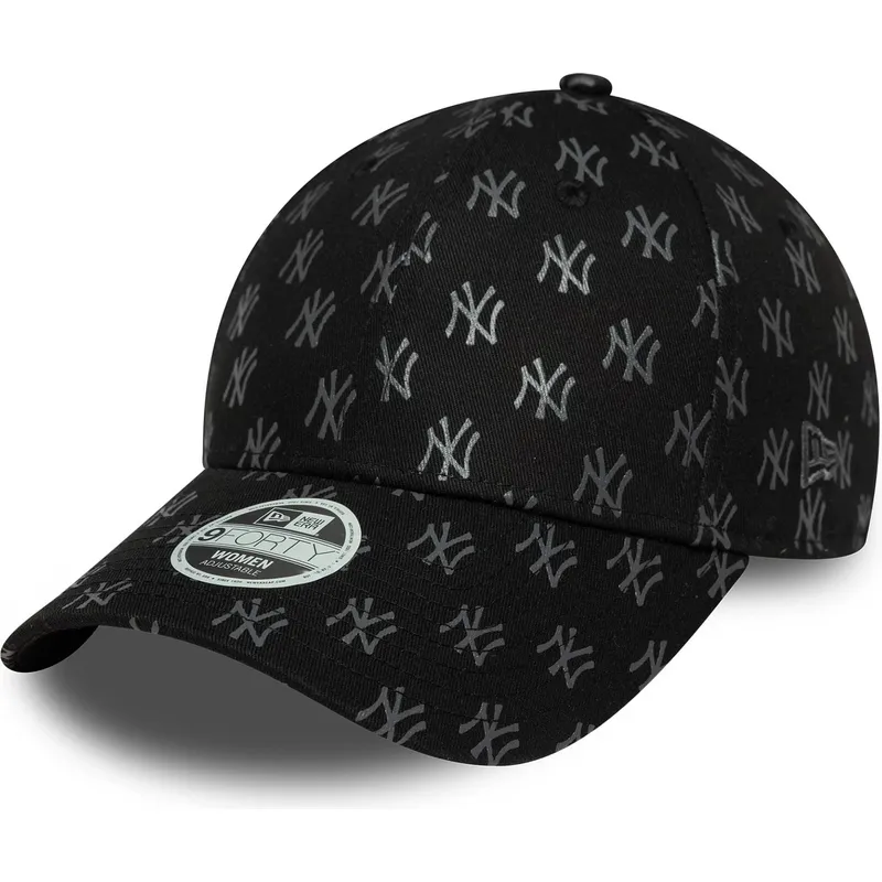 schwarze-gebogene-verstellbare-damenkappe-9forty-monogram-der-new-york-yankees-mlb-von-new-era