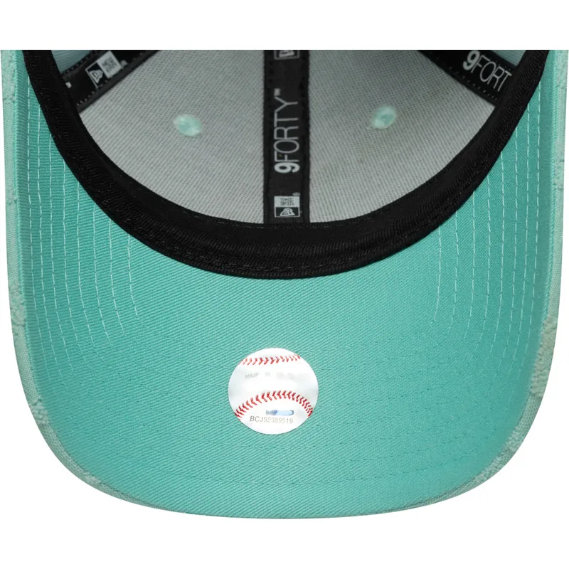 verstellbare-grune-damenkappe-9forty-floral-towelling-der-los-angeles-dodgers-mlb-von-new-era