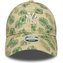 bojd-beige-justerbar-keps-for-dam-9twenty-all-over-print-tropical-fran-new-york-yankees-mlb-av-new-era