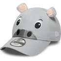 new-era-9forty-animal-verstellbare-graue-kinderkappe-mit-gebogenem-schirm