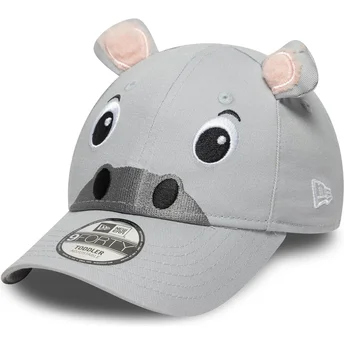 Grå böjd justerbar keps för barn 9FORTY Animal från New Era