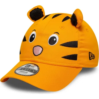 9FORTY New Era Kinder verstellbare orangefarbene Kappe mit gebogenem Schirm Animal