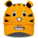 9forty-new-era-kinder-verstellbare-orangefarbene-kappe-mit-gebogenem-schirm-animal