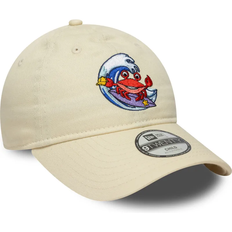 cappellino-beige-con-visiera-curva-regolabile-per-bambino-9twenty-surf-crew-di-new-era
