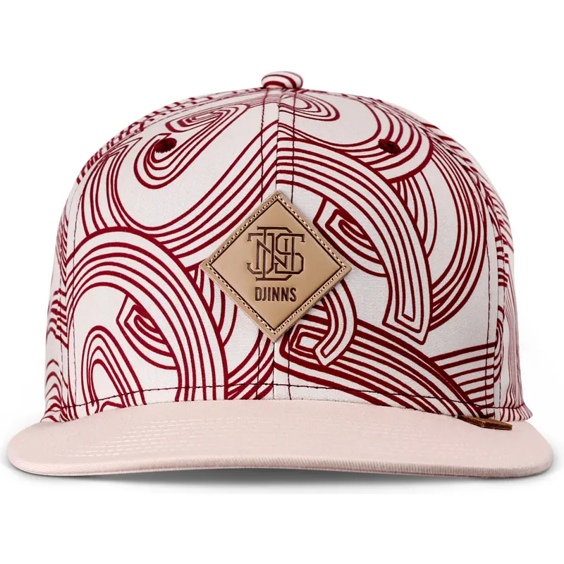 flache-beige-und-rote-snapback-kappe-ma-pattern-von-djinns