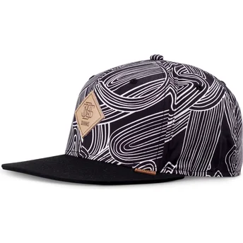 Djinns Flat Brim MA Pattern Black Snapback Cap