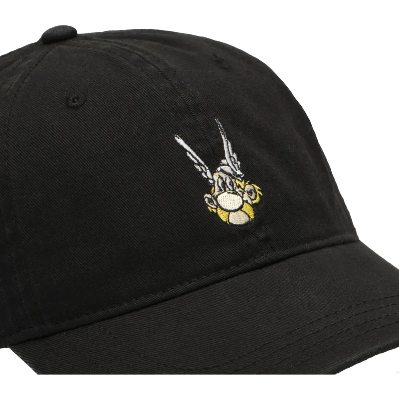 cappellino-curvo-nero-regolabile-ast1-ast-asterix-il-gallo-di-capslab