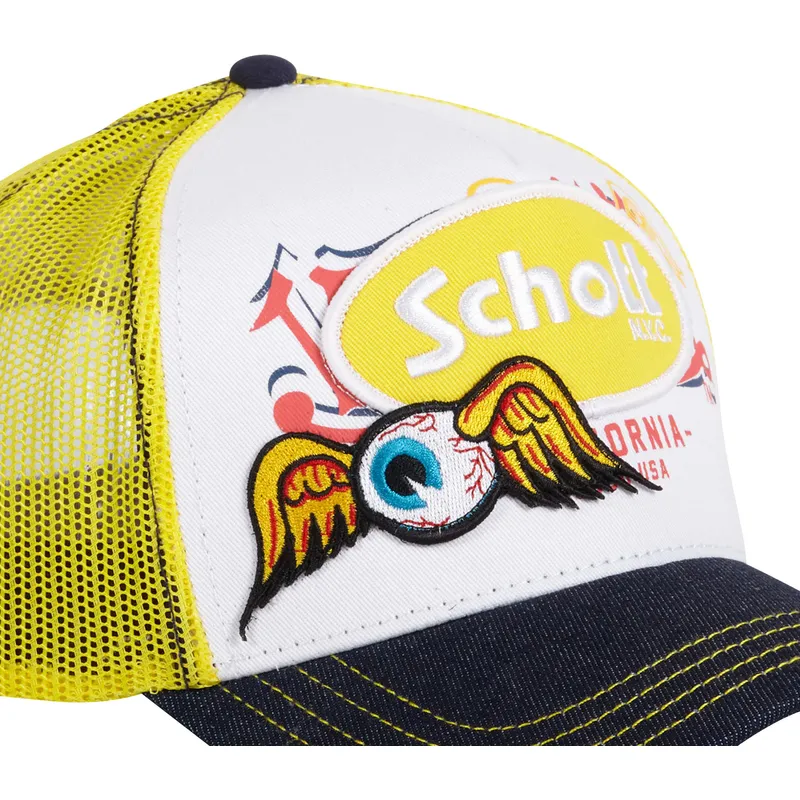 czapka-trucker-biala-zolta-i-czarna-patch-von-dutch-x-schott-nyc