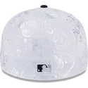 marineblaue-und-weisse-flache-fitted-kappe-59fifty-day-low-profile-der-new-york-yankees-mlb-von-new-era