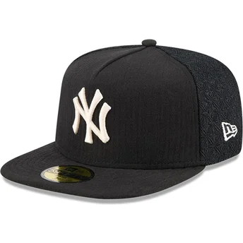 Schwarze enganliegende Flat Cap 59FIFTY Day A Frame der New York Yankees MLB von New Era