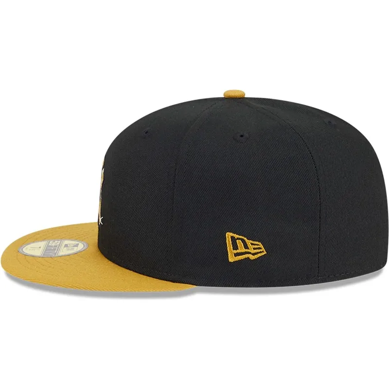 cappello-piatto-nero-e-giallo-chiuso-con-logo-dorato-59fifty-day-dei-new-york-yankees-mlb-di-new-era