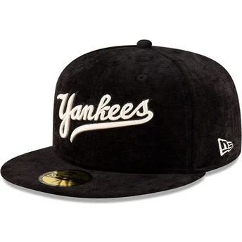 Schwarze, flache, angepasste 59FIFTY Day Kappe der New York Yankees MLB von New Era.